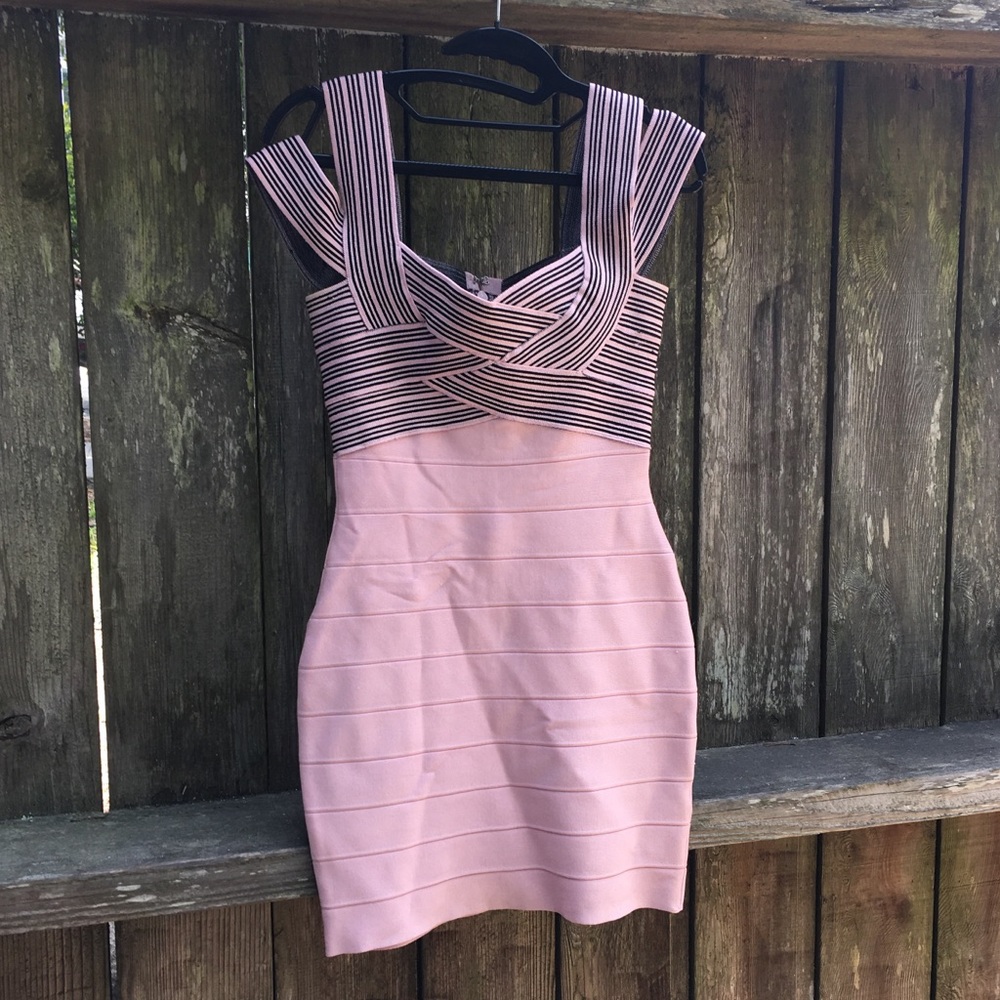 Baby pink bandage dress